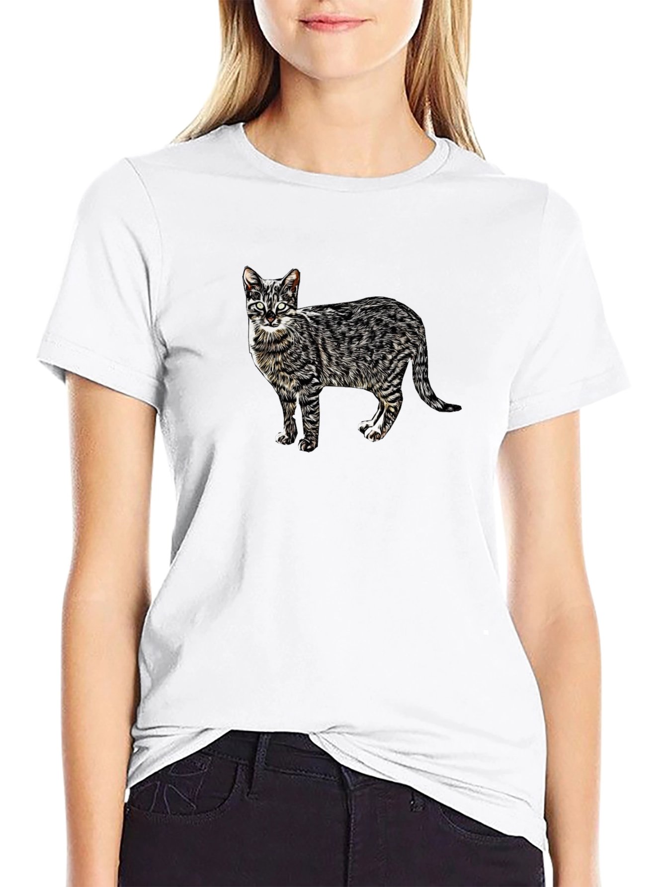 Cool Cat Graphic Tee - Black Cotton T-Shirt