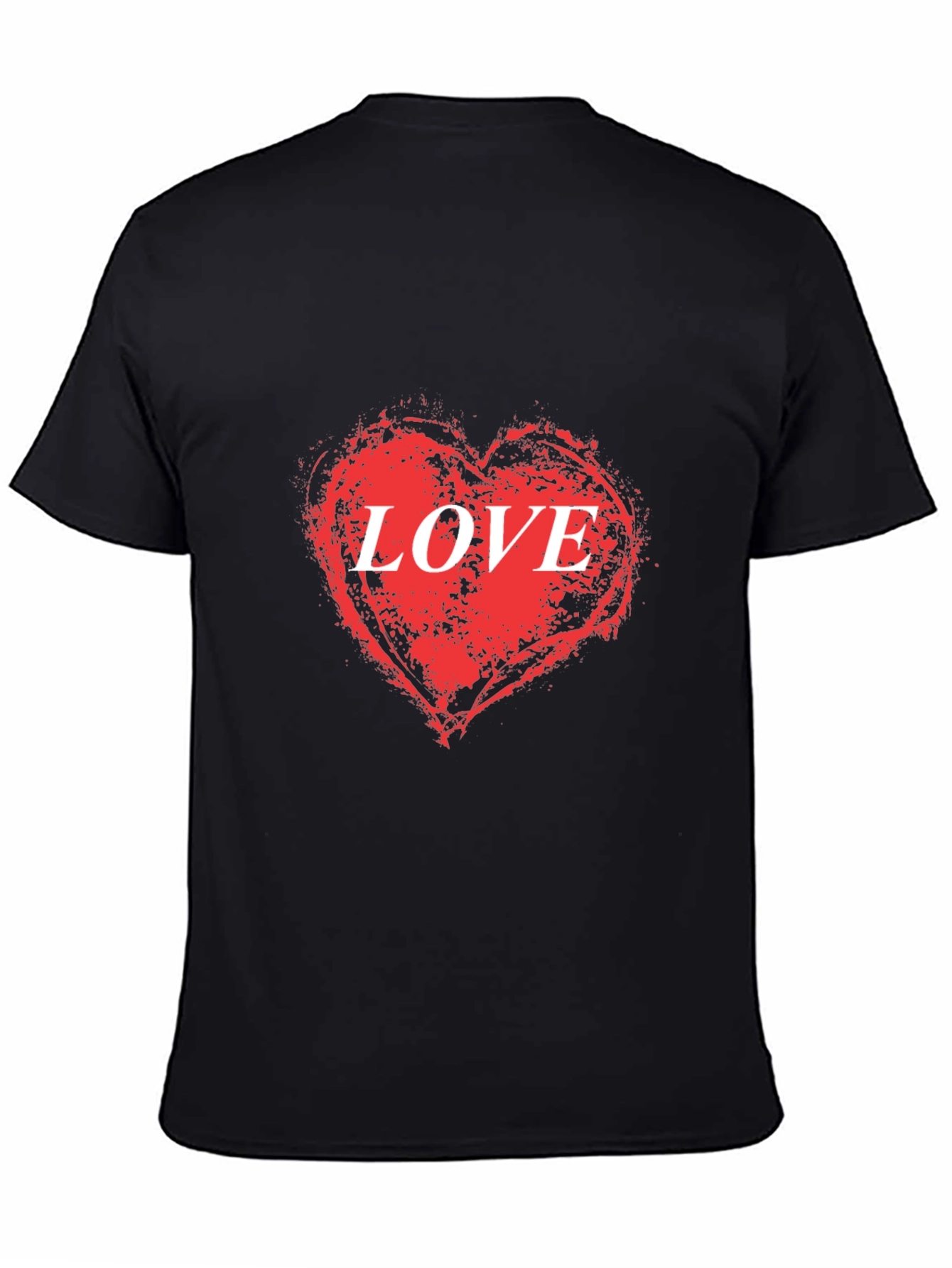 Love Heart Graphic Black T-Shirt