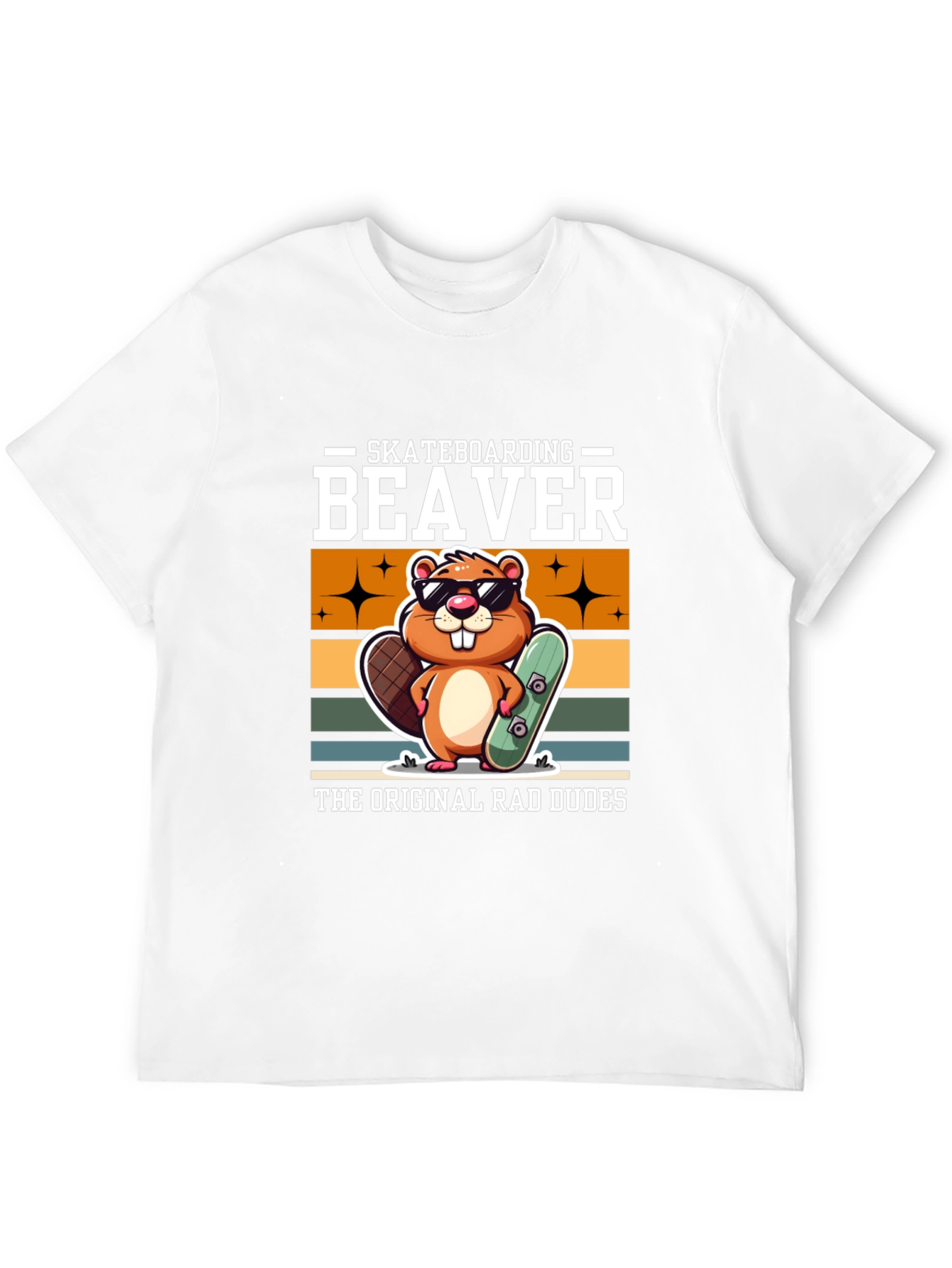 Skateboarding Beaver T-Shirt - Original Rad Dudes Tee