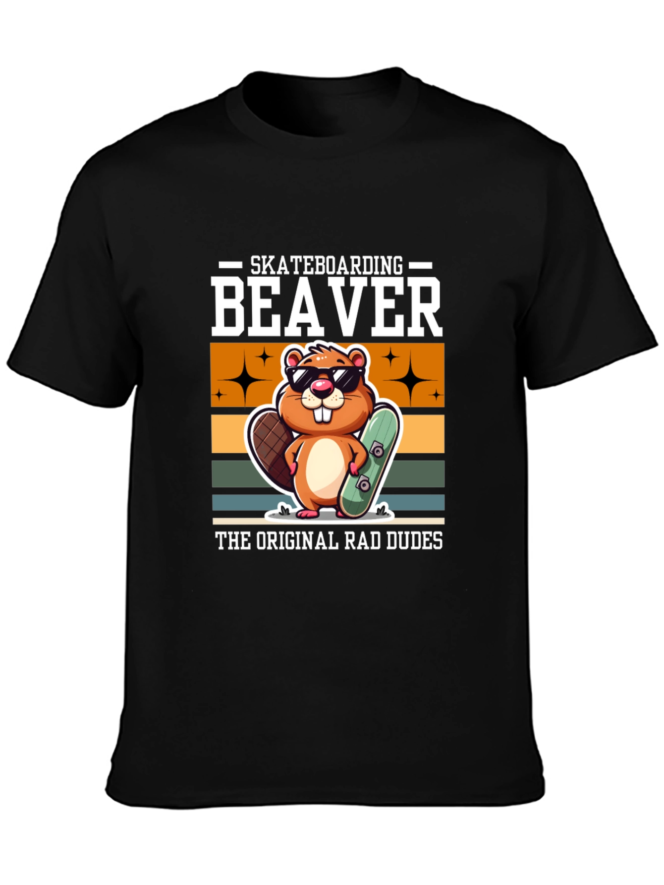 Skateboarding Beaver T-Shirt - Original Rad Dudes Tee