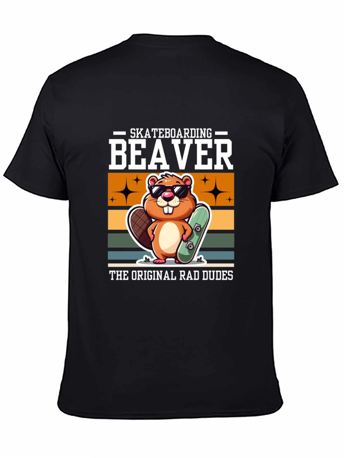 Skateboarding Beaver T-Shirt - Original Rad Dudes Tee