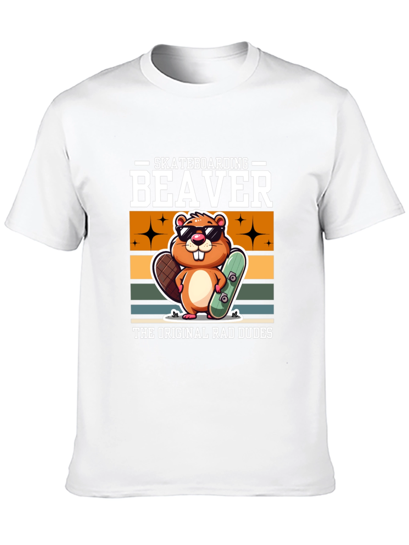 Skateboarding Beaver T-Shirt - Original Rad Dudes Tee