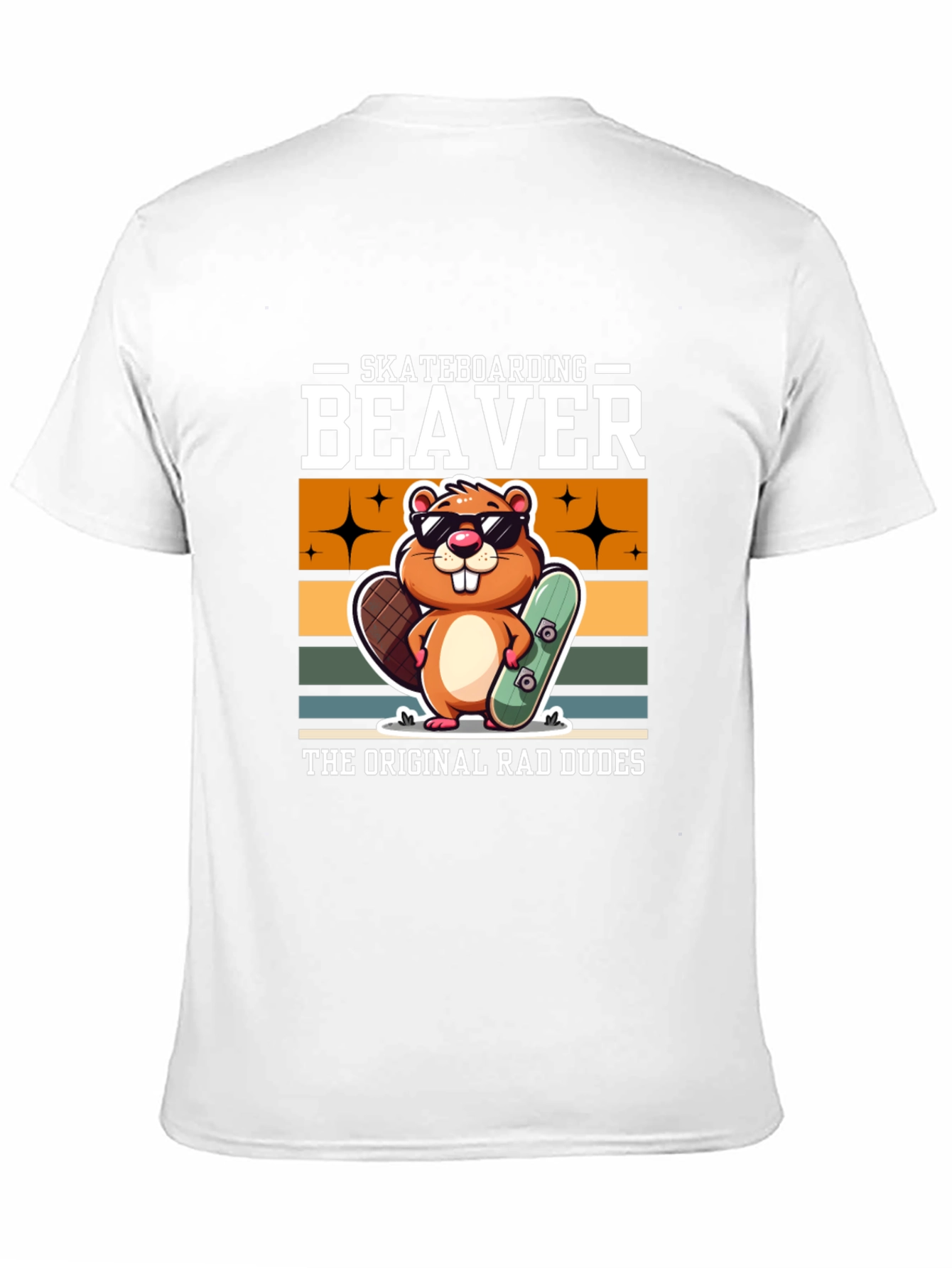 Skateboarding Beaver T-Shirt - Original Rad Dudes Tee