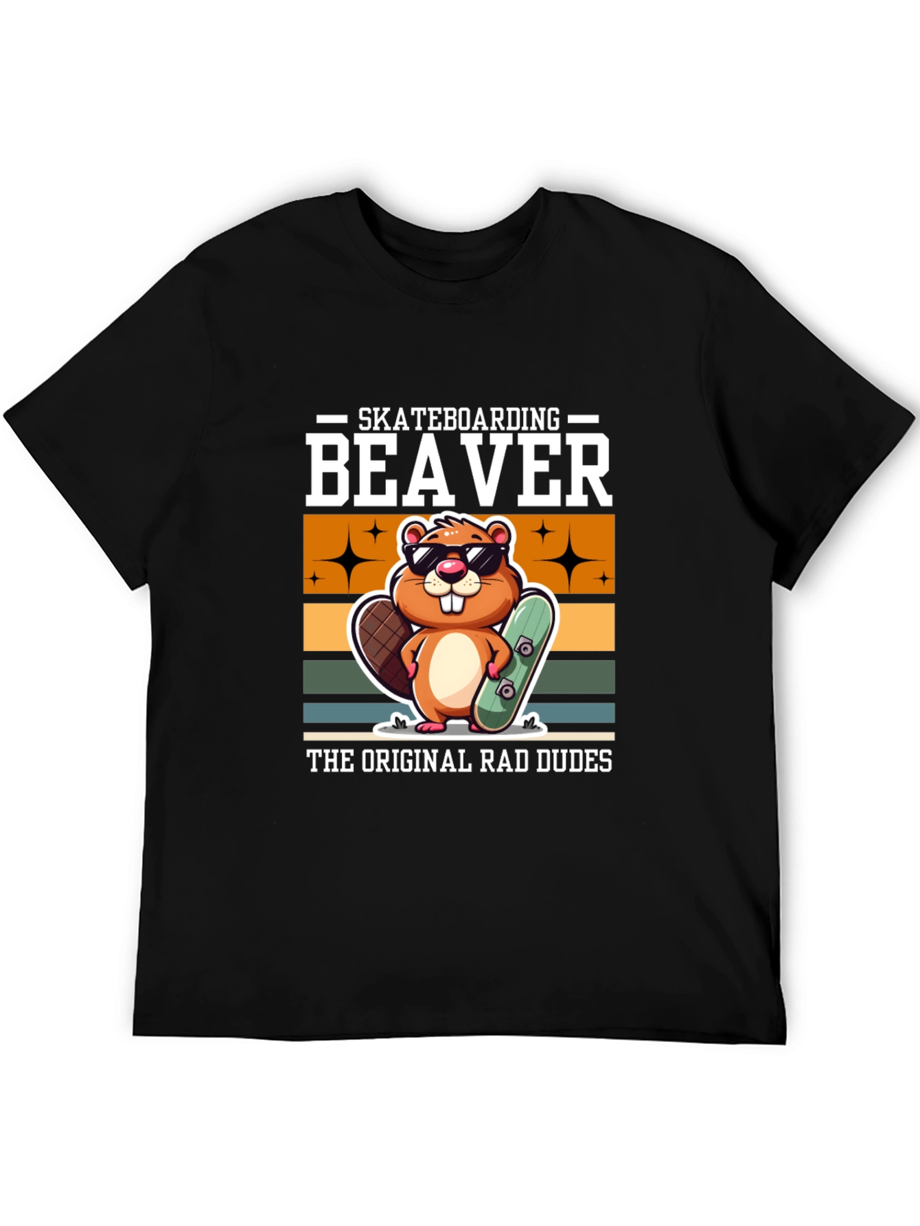 Skateboarding Beaver T-Shirt - Original Rad Dudes Tee