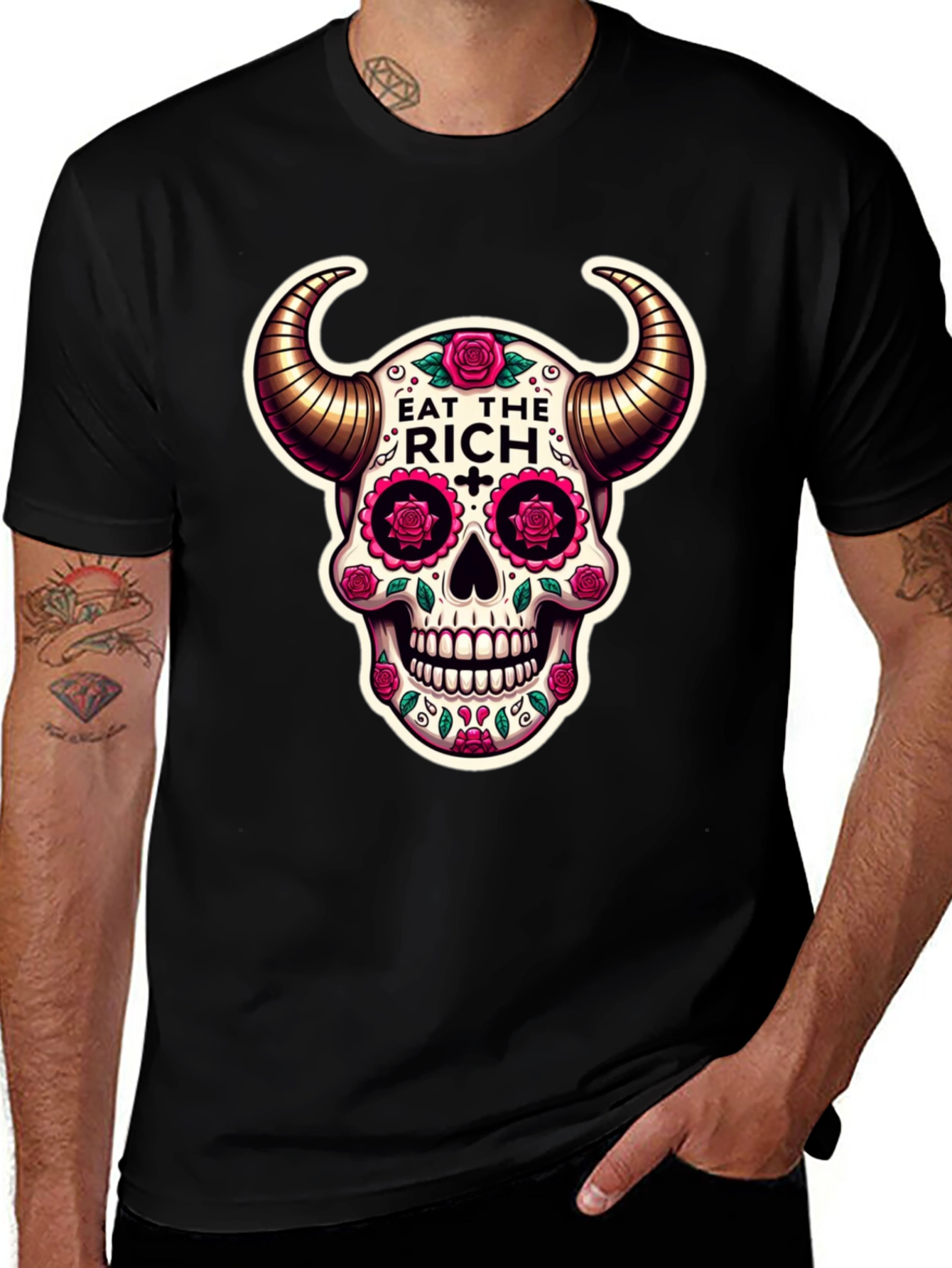 Eat The Rich Skull Graphic T-Shirt