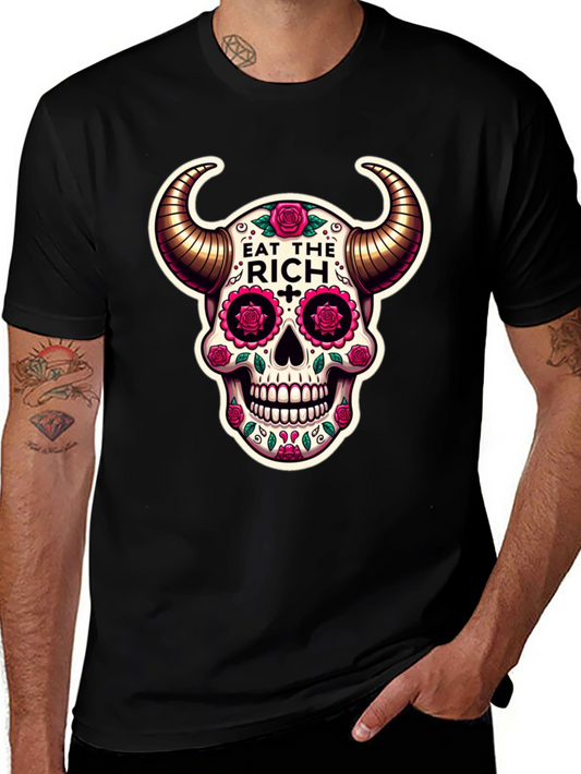 Eat The Rich Skull Graphic T-Shirt