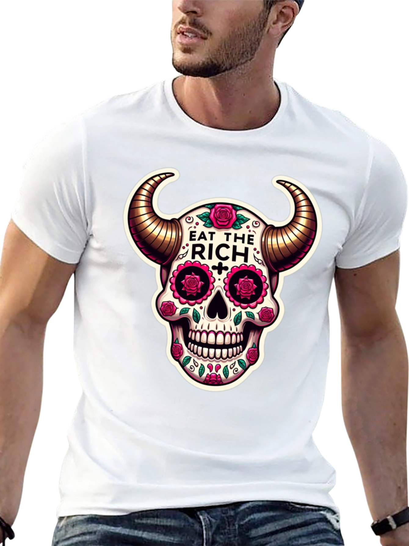 Eat The Rich Skull Graphic T-Shirt