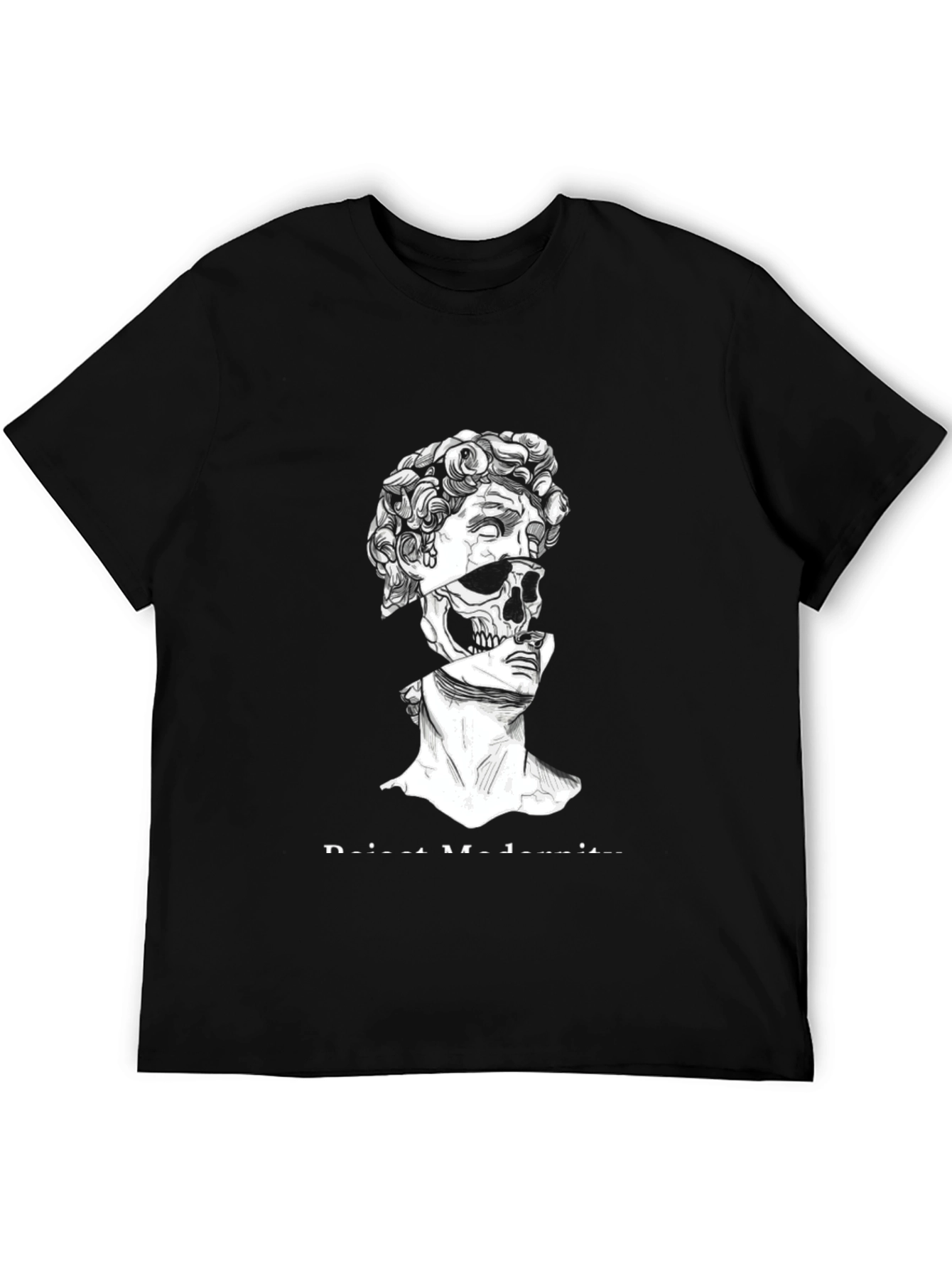 Modern David Skull Graphic Tee - Black