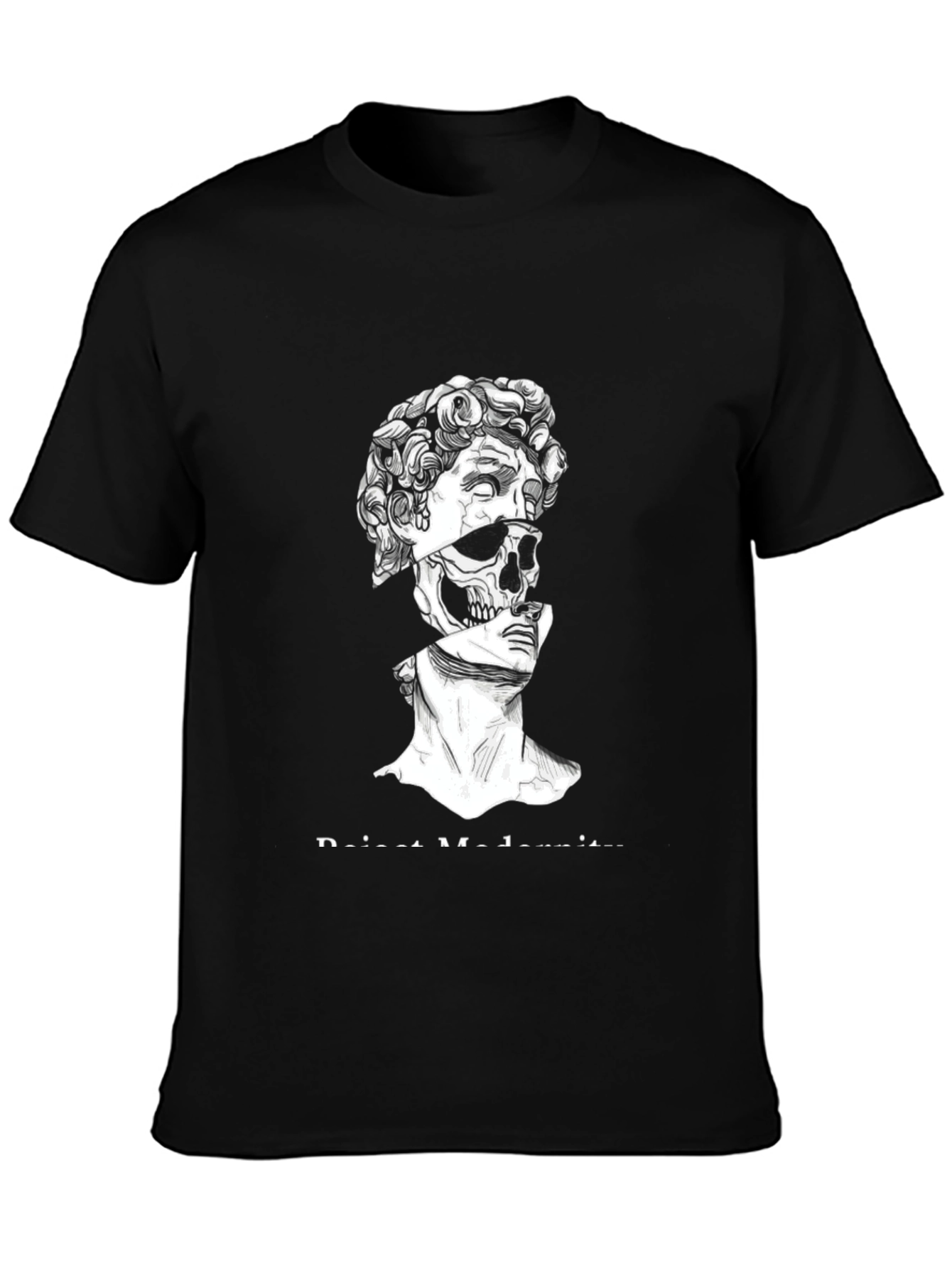 Modern David Skull Graphic Tee - Black