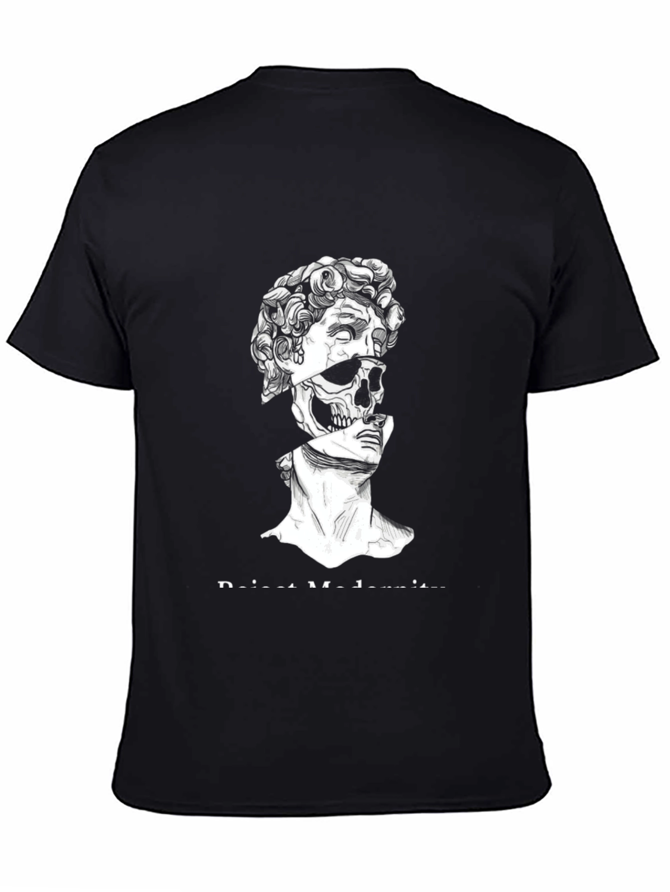 Modern David Skull Graphic Tee - Black