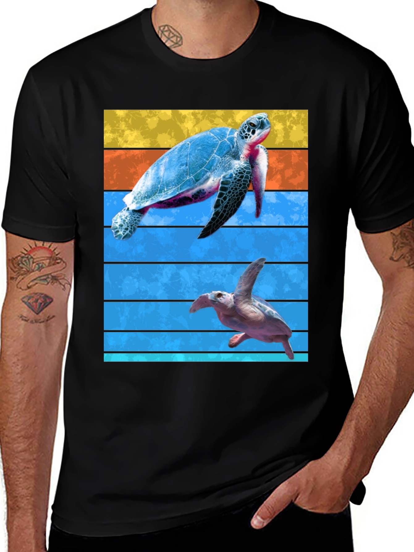 Turtle Graphic Tee - Ocean Lovers Black T-Shirt