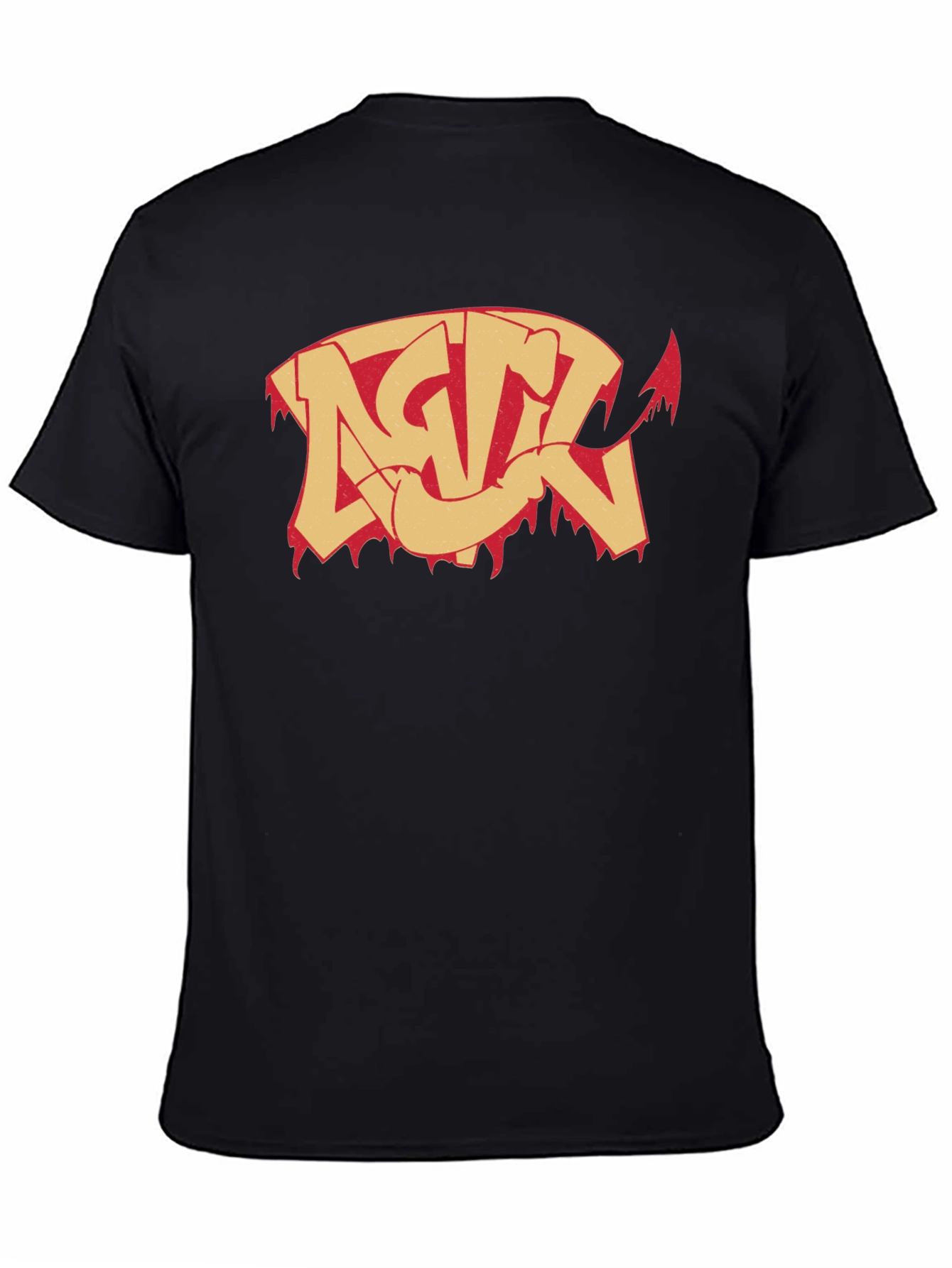 Edgy Graphic Print Black T-Shirt