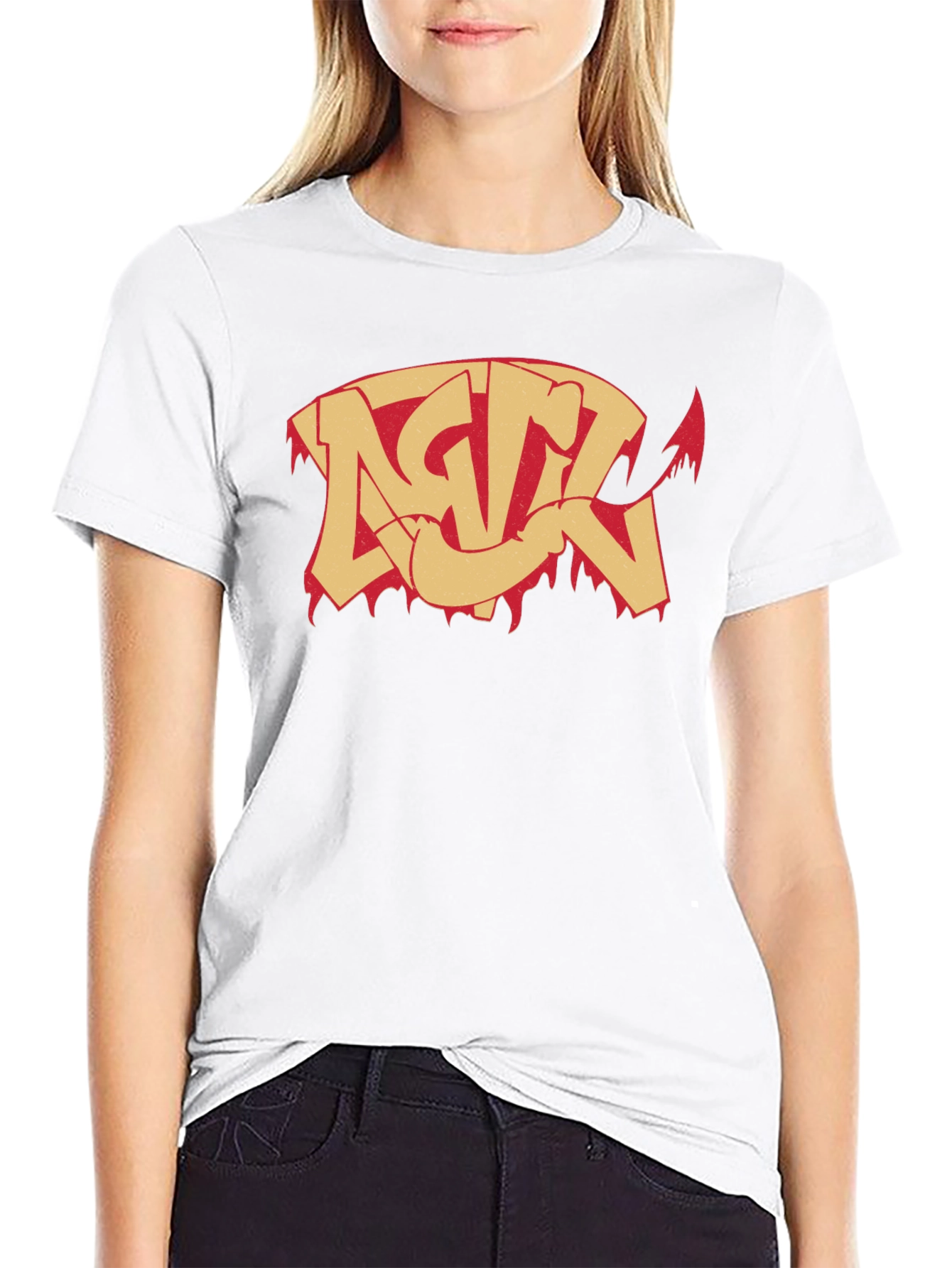 Edgy Graphic Print Black T-Shirt