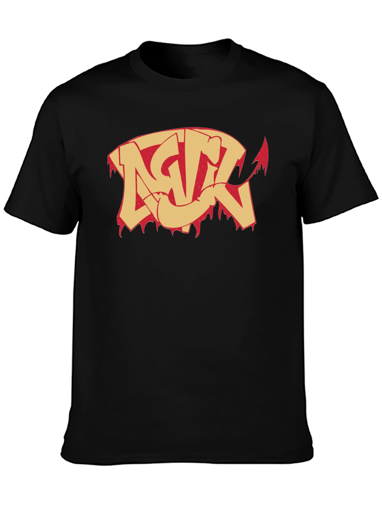 Edgy Graphic Print Black T-Shirt