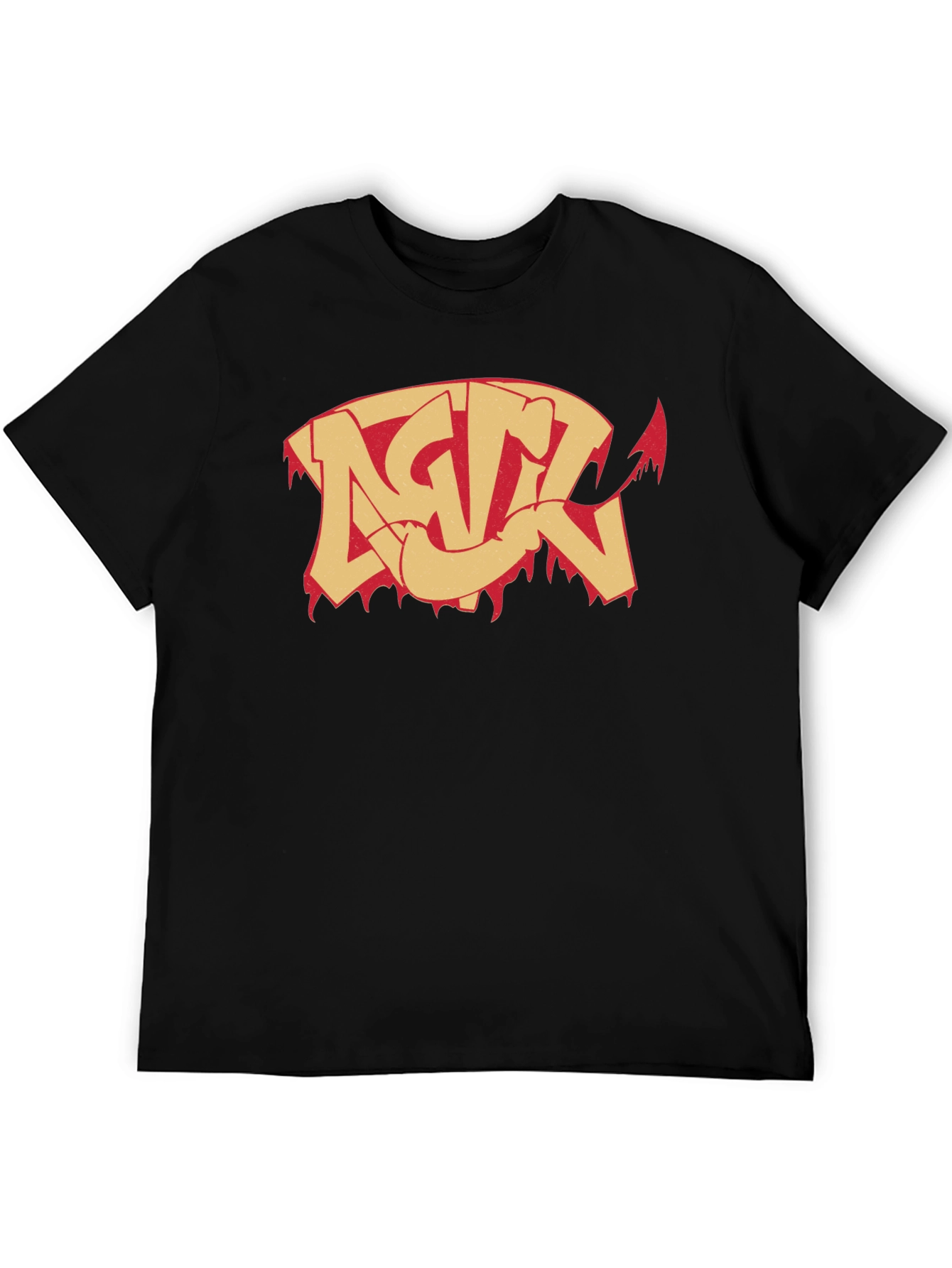 Edgy Graphic Print Black T-Shirt