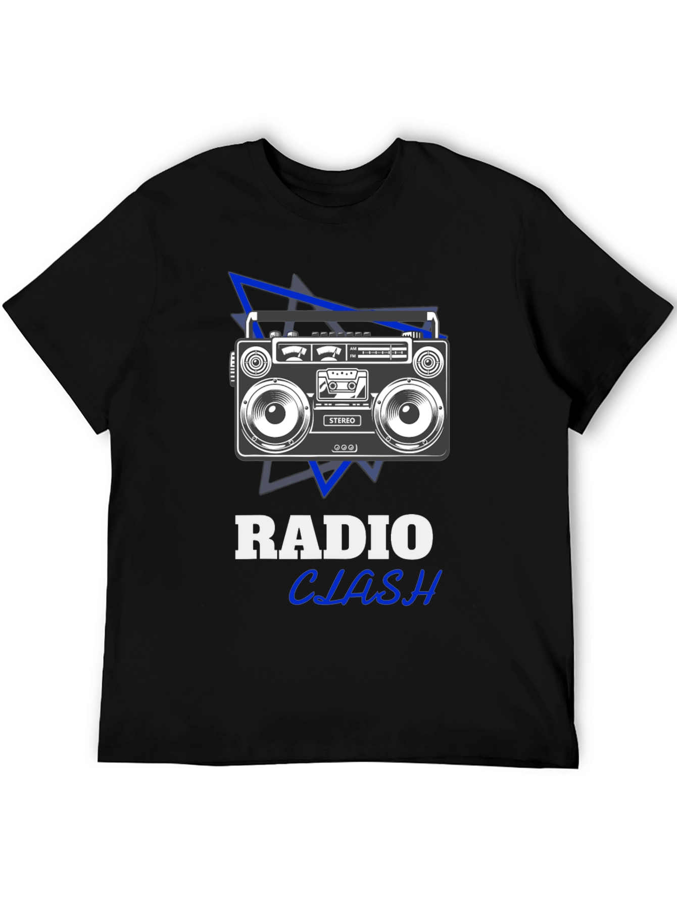 Radio Clash Graphic Tee - Retro Boombox Design