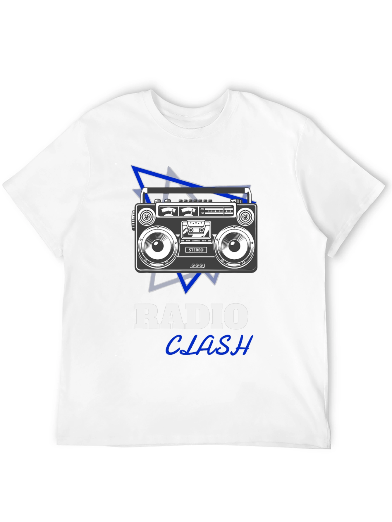 Radio Clash Graphic Tee - Retro Boombox Design