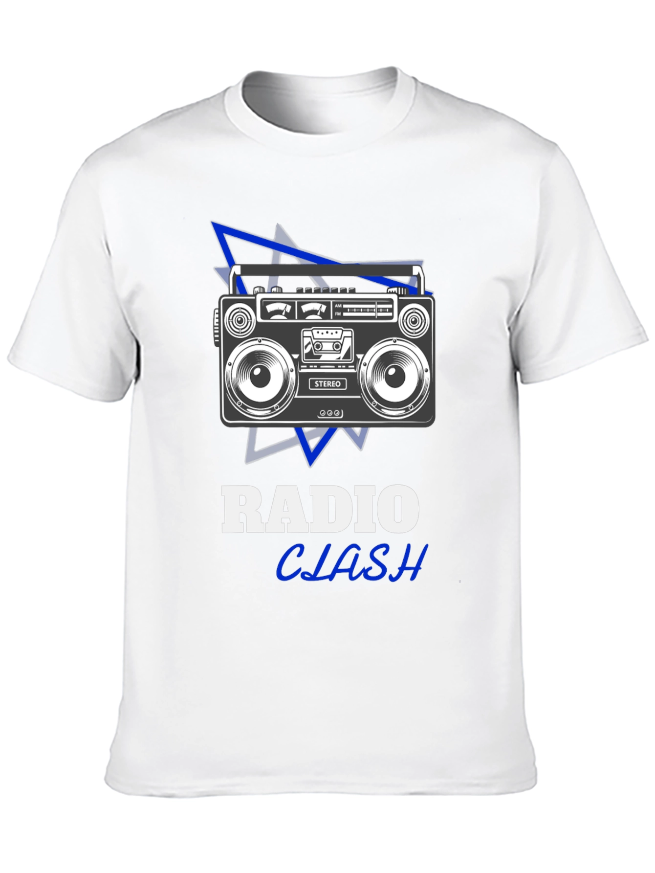 Radio Clash Graphic Tee - Retro Boombox Design