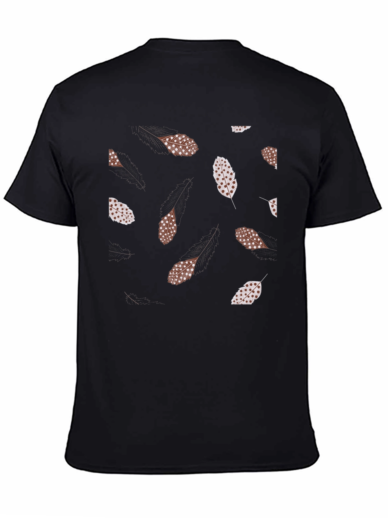 Feather Print Black T-Shirt