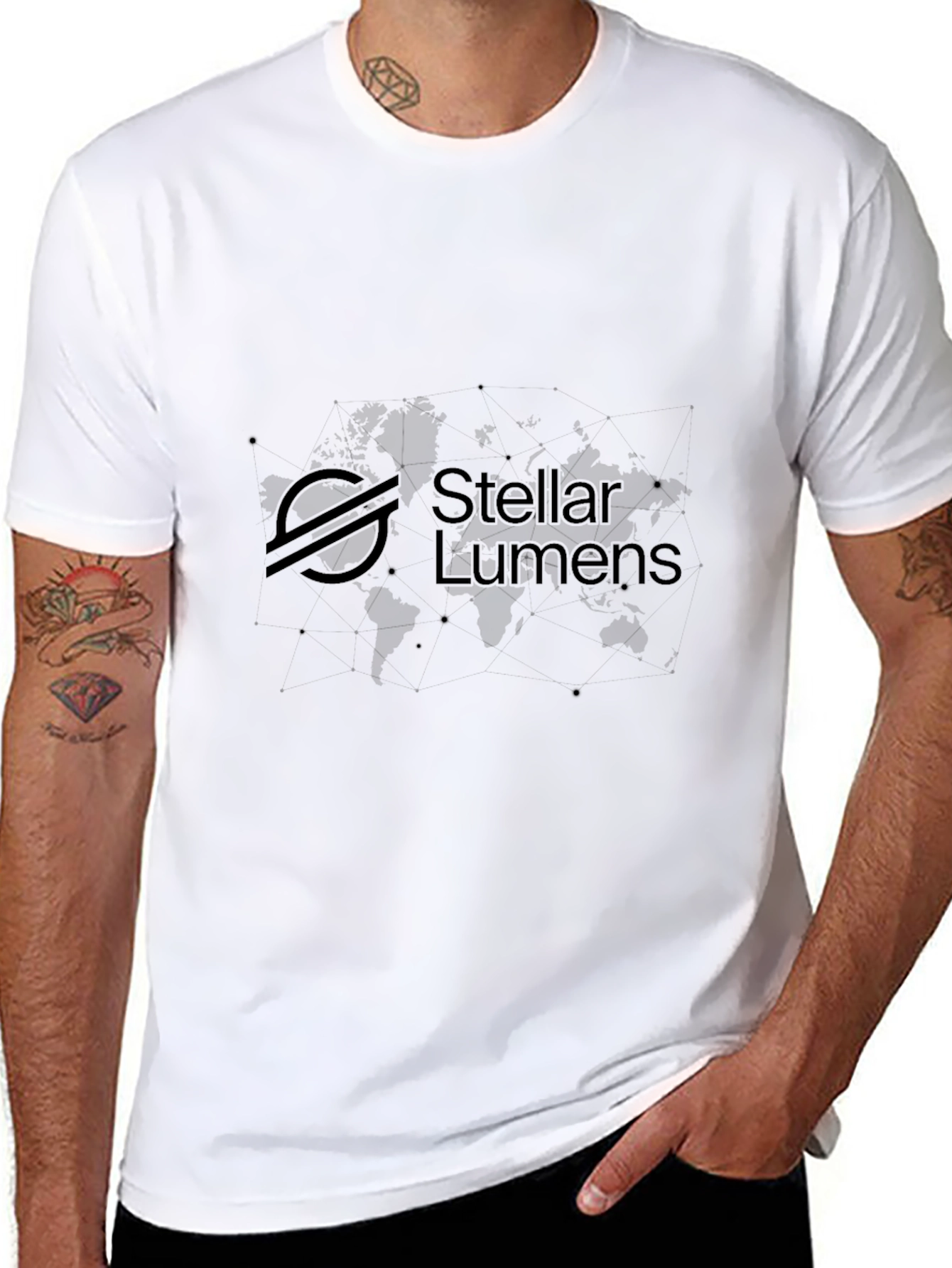 Stellar Lumens Black T-Shirt - Crypto Inspired Fashion