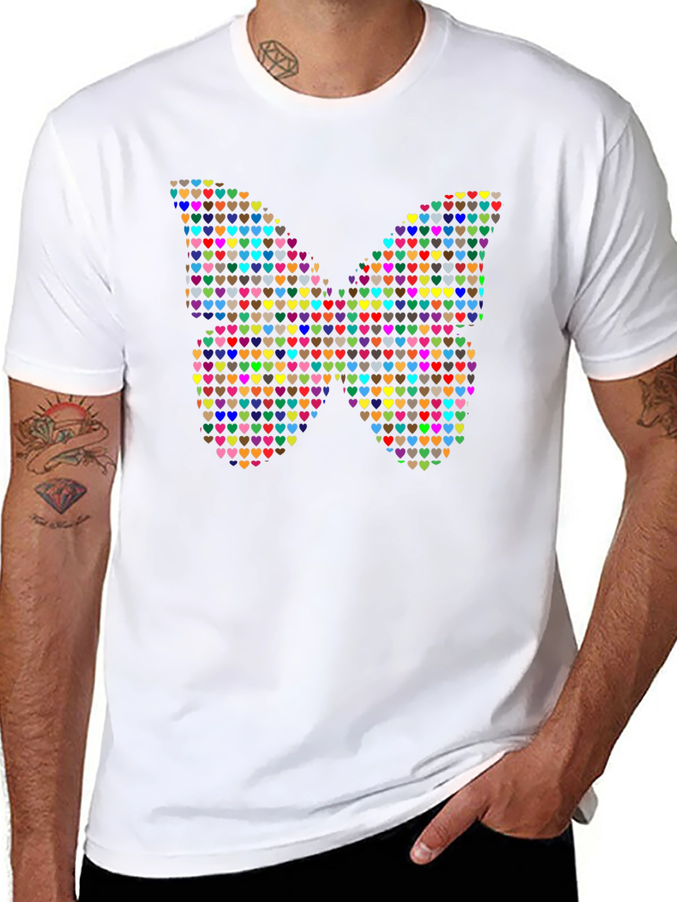 Heart Butterfly Black Graphic Tee