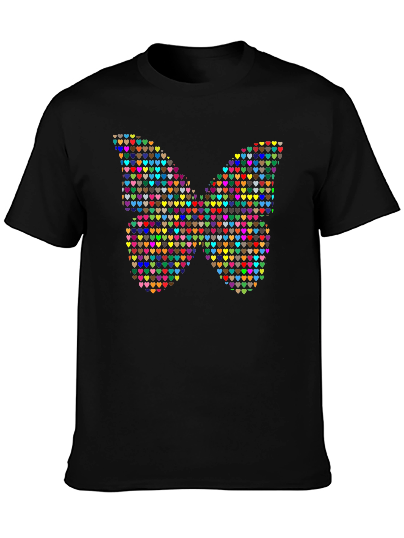 Heart Butterfly Black Graphic Tee