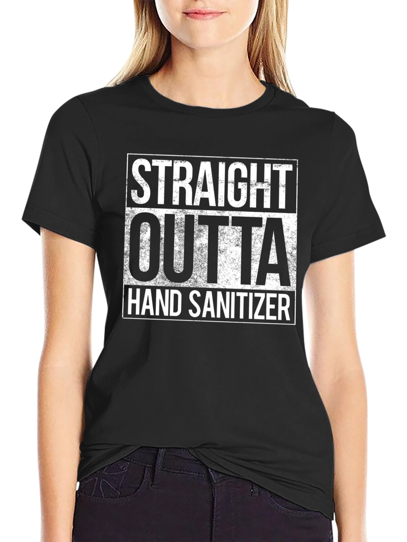 Straight Outta Hand Sanitizer Black T-Shirt