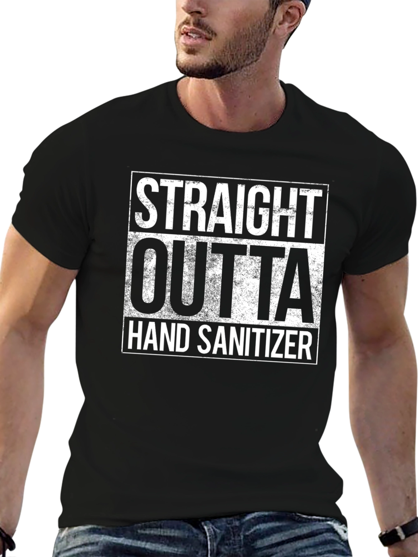 Straight Outta Hand Sanitizer Black T-Shirt