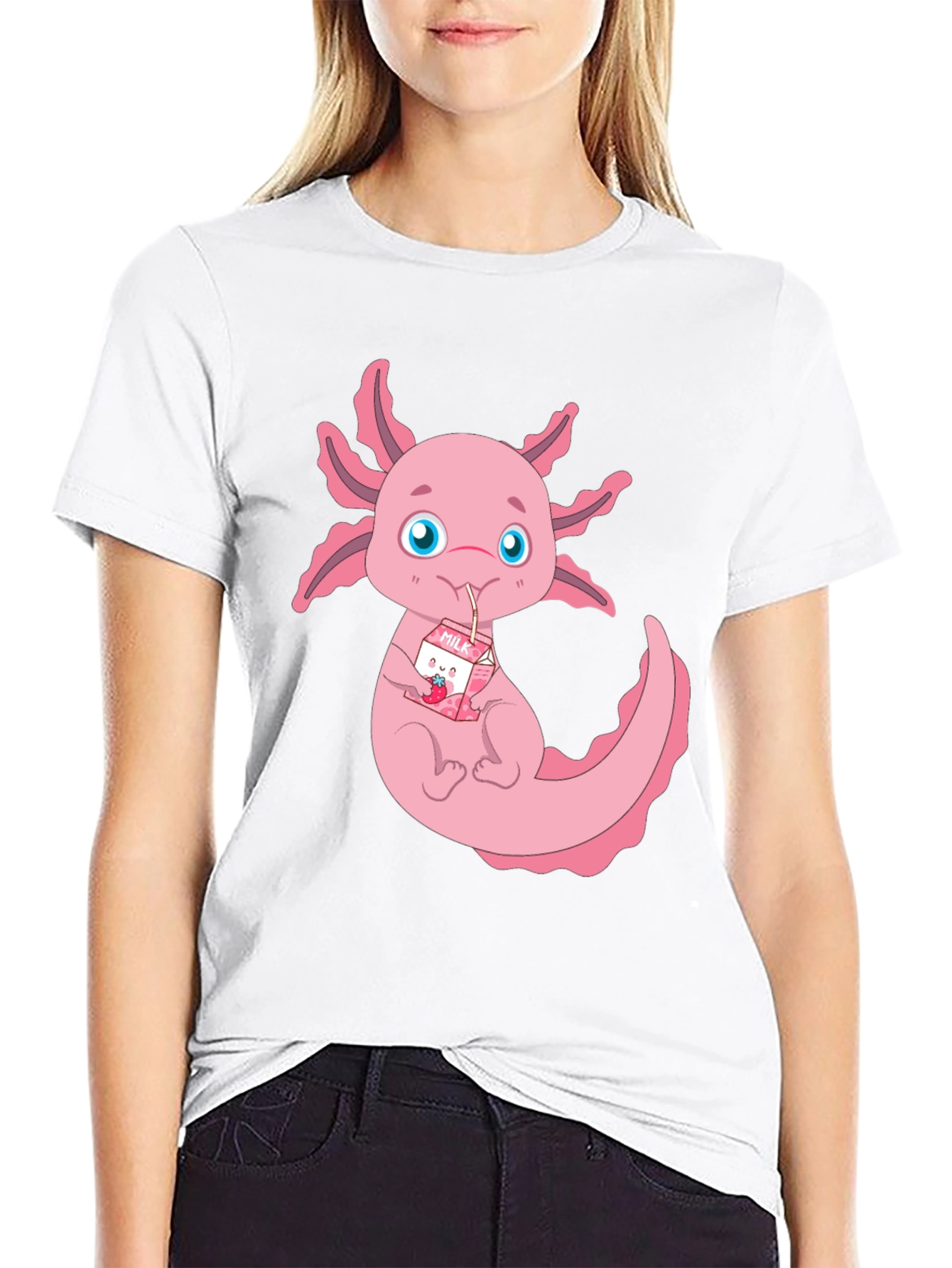 Axolotl Milk T-Shirt - Cute Kawaii Animal Tee