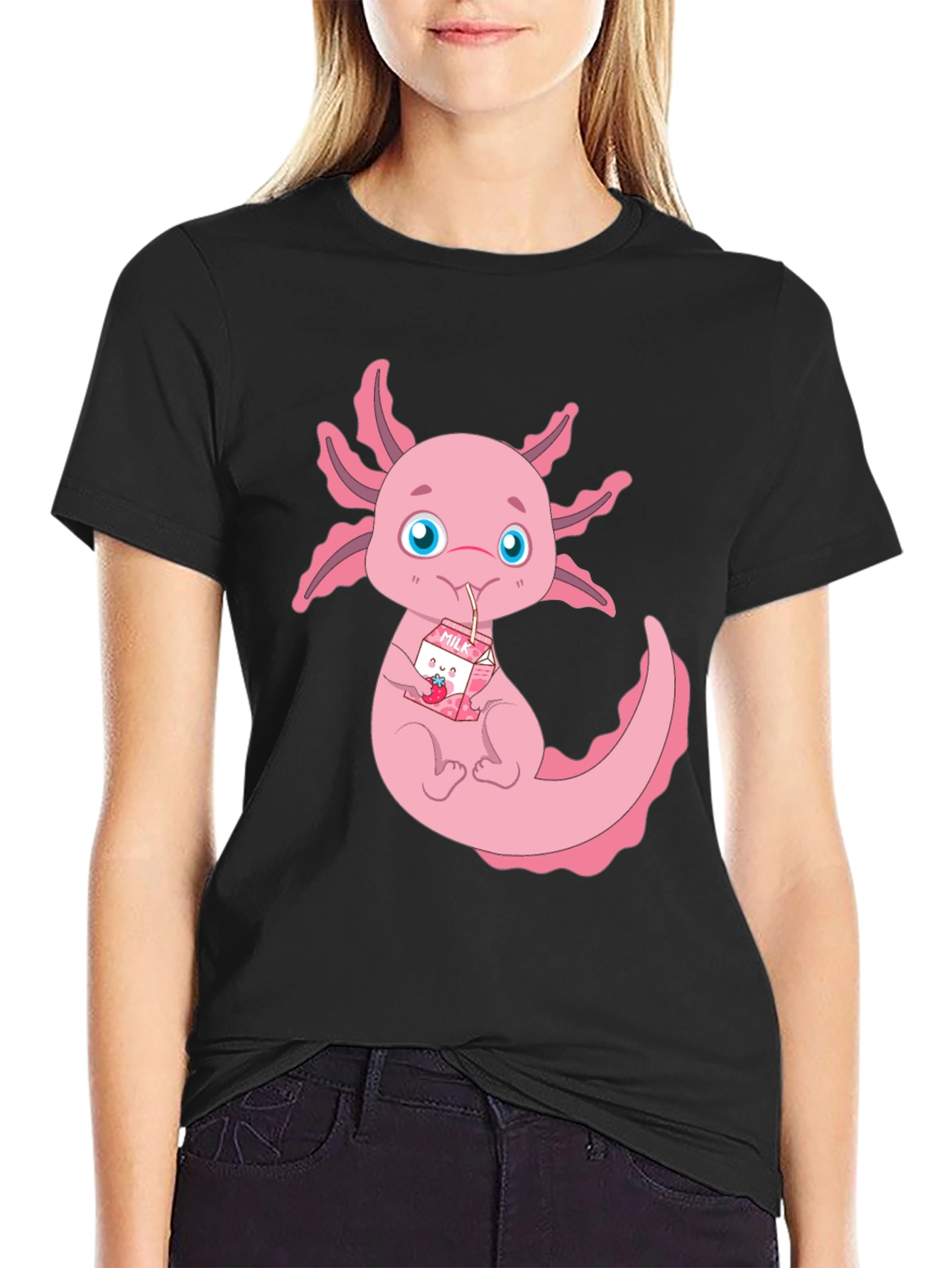 Axolotl Milk T-Shirt - Cute Kawaii Animal Tee