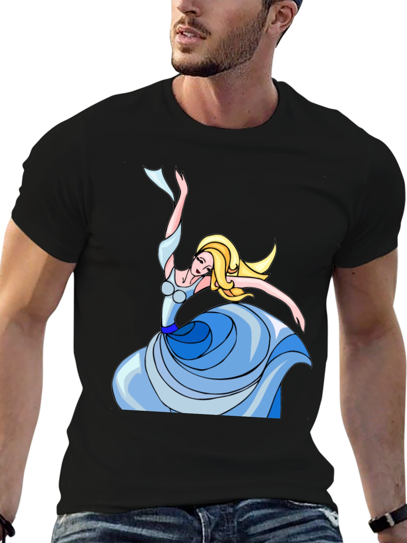 Dancing Woman Graphic Tee - Stylish Black T-Shirt