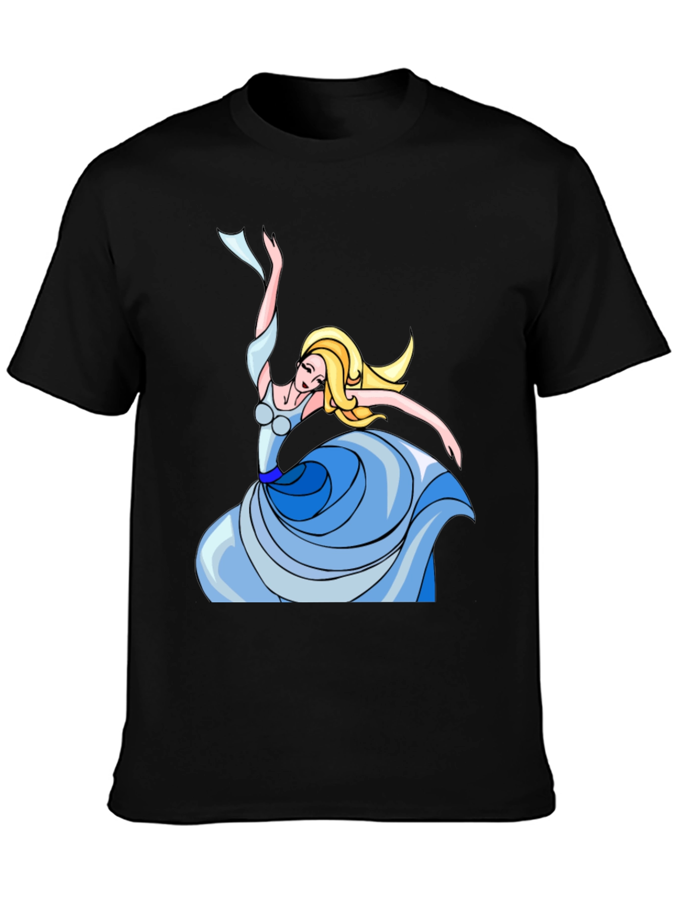 Dancing Woman Graphic Tee - Stylish Black T-Shirt