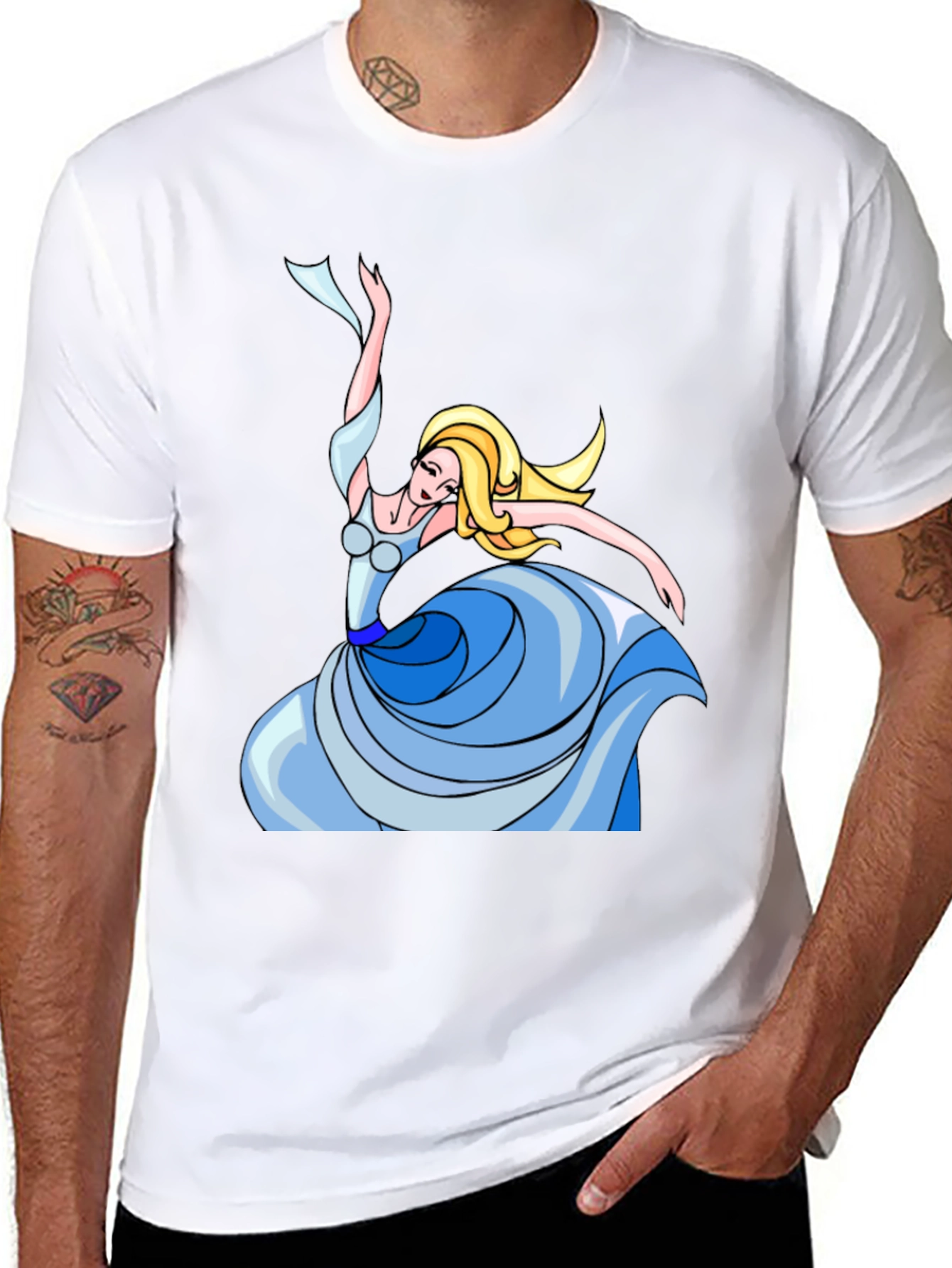 Dancing Woman Graphic Tee - Stylish Black T-Shirt