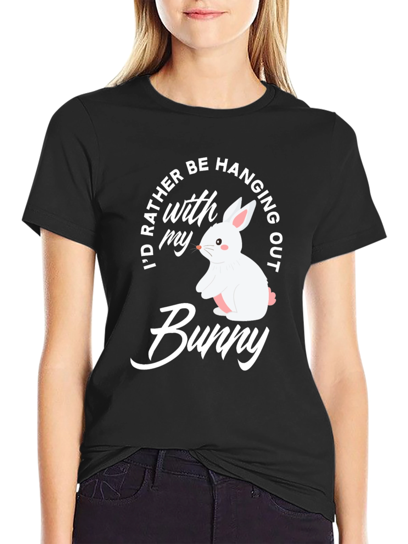 Cute Bunny Graphic T-Shirt - Easter Apparel