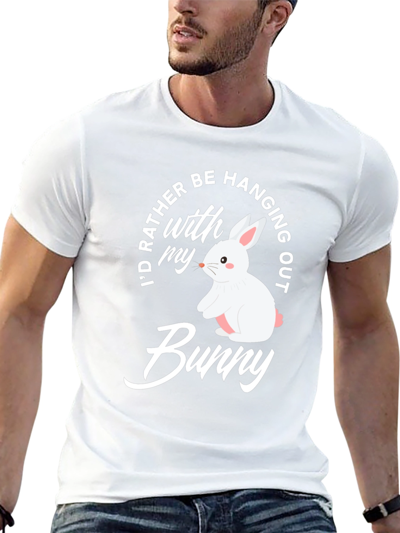 Cute Bunny Graphic T-Shirt - Easter Apparel