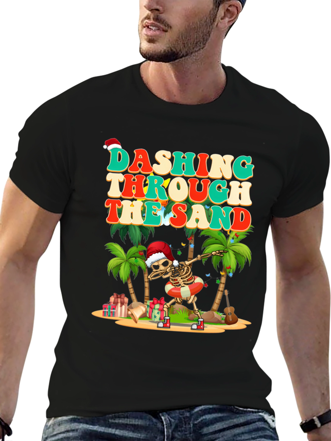 Dashing Through the Sand Skeleton Graphic Tee
