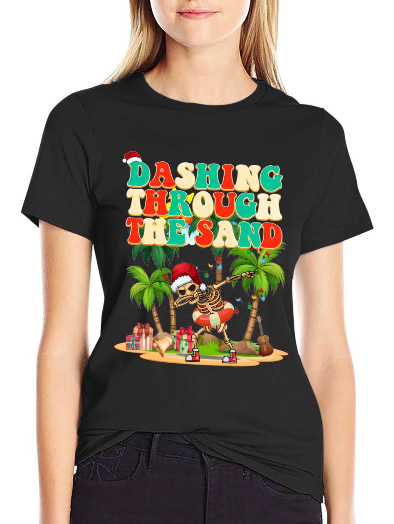 Dashing Through the Sand Skeleton Graphic Tee