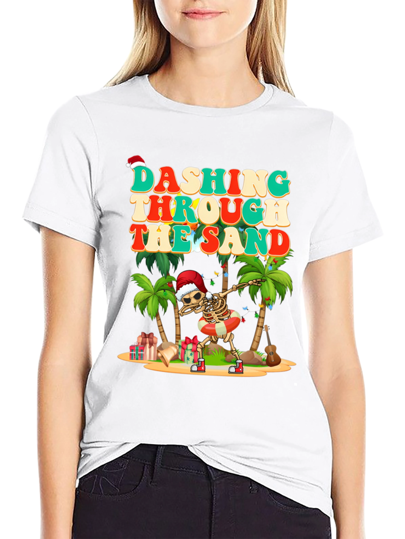 Dashing Through the Sand Skeleton Graphic Tee