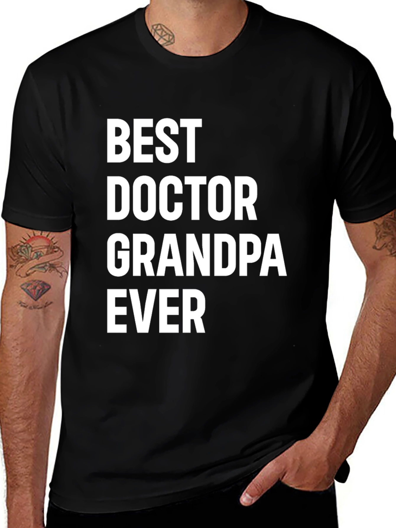 Best Doctor Grandpa Ever Graphic Tee - Black