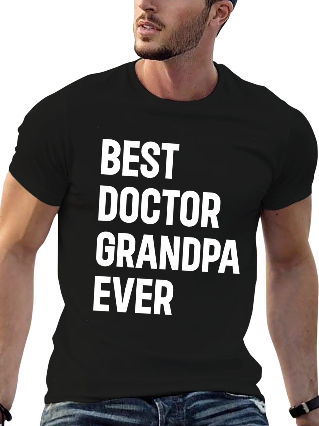 Best Doctor Grandpa Ever Graphic Tee - Black
