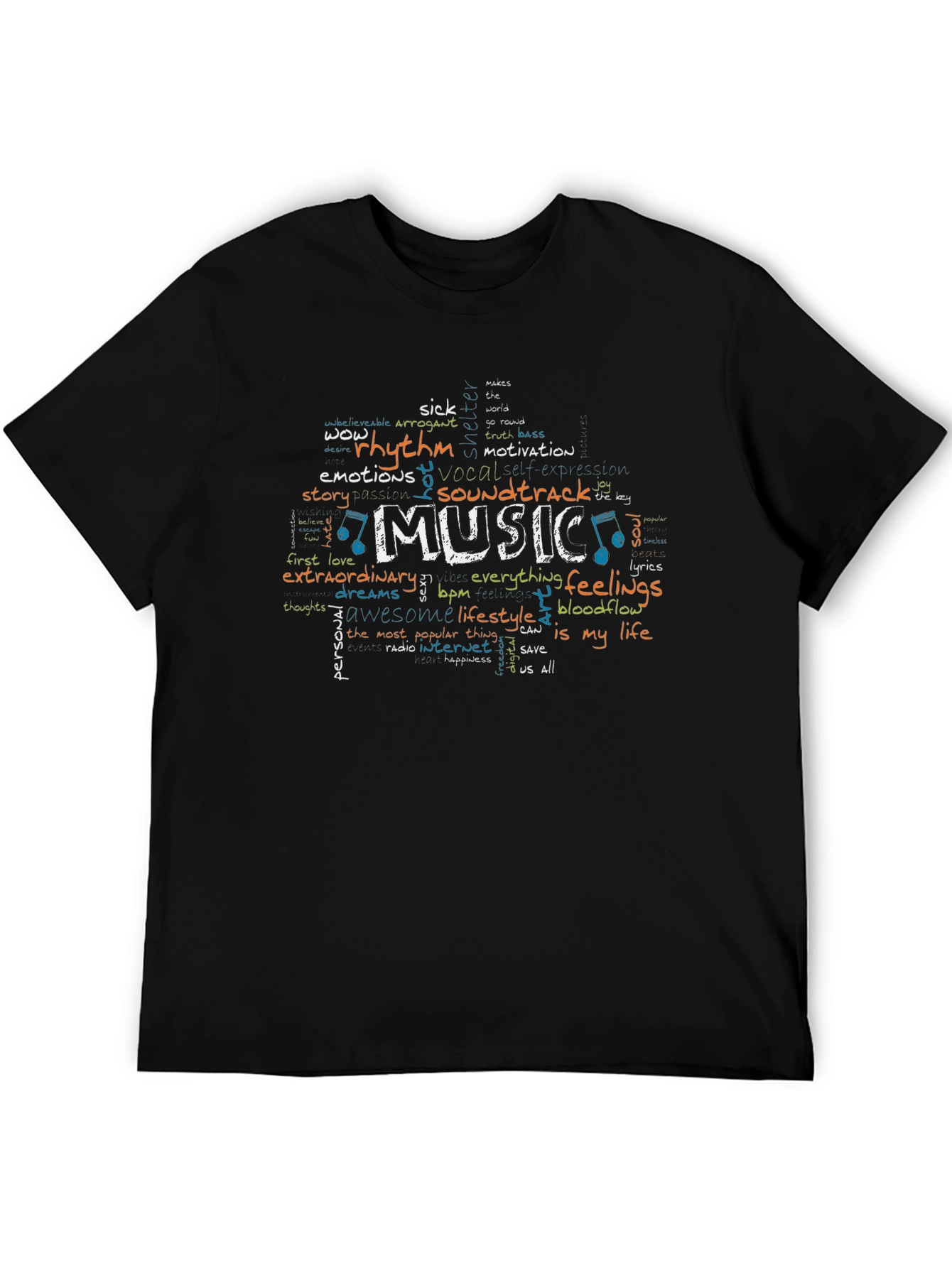 Music Word Art Graphic T-Shirt