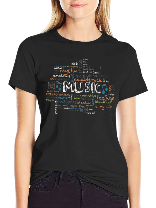 Music Word Art Graphic T-Shirt