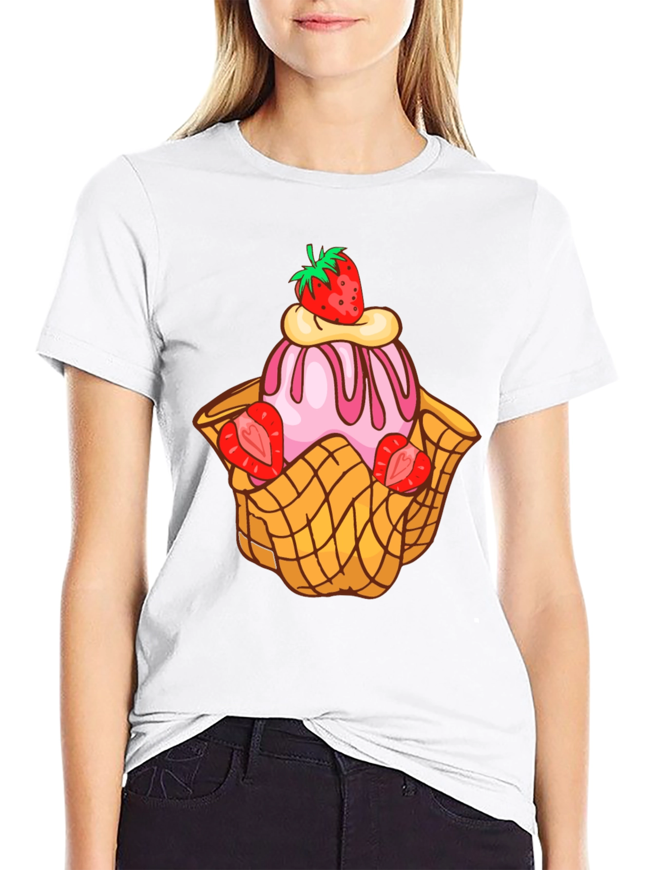 Strawberry Ice Cream Dessert T-Shirt