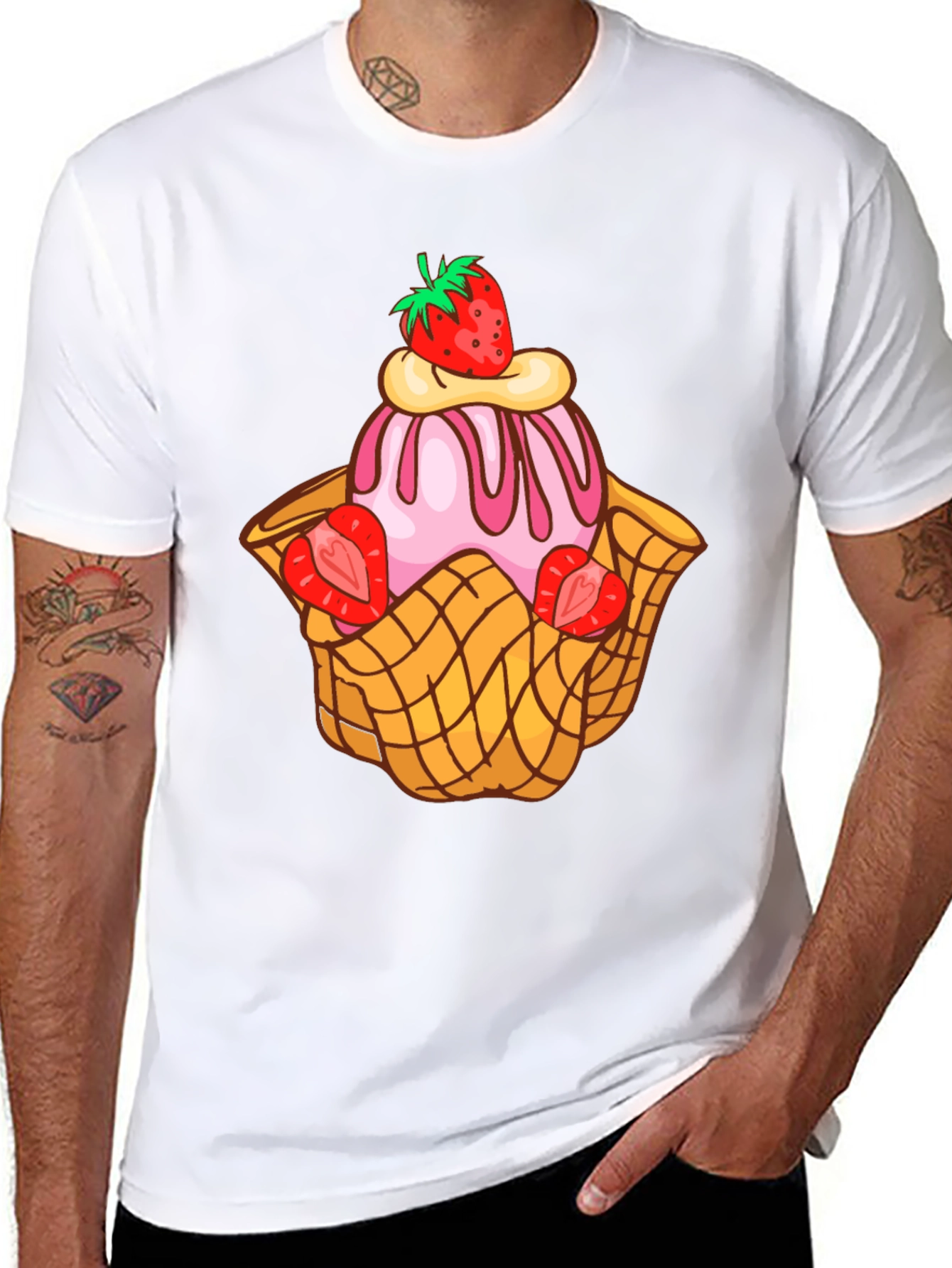 Strawberry Ice Cream Dessert T-Shirt