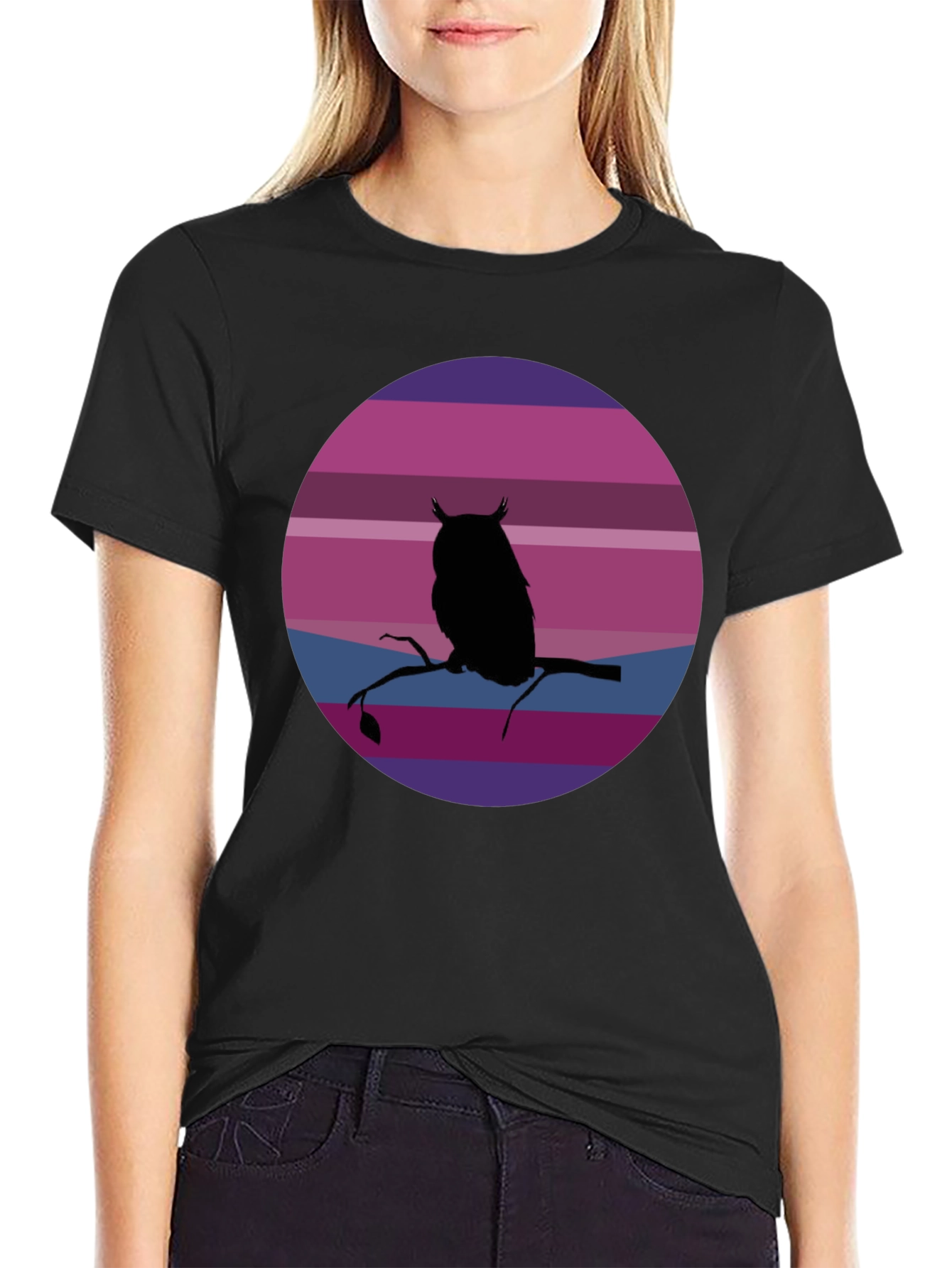 Owl Silhouette Sunset T-Shirt