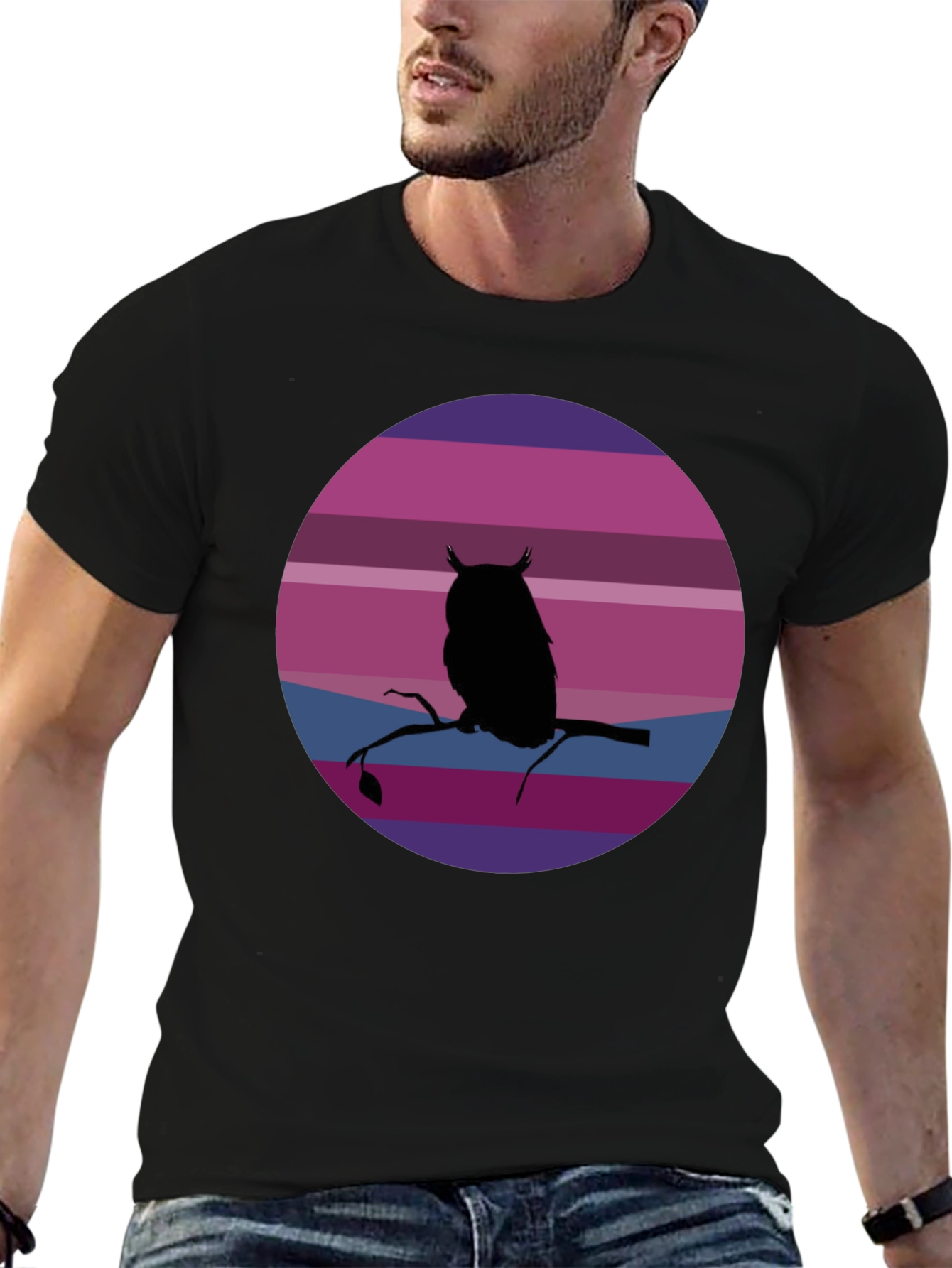 Owl Silhouette Sunset T-Shirt