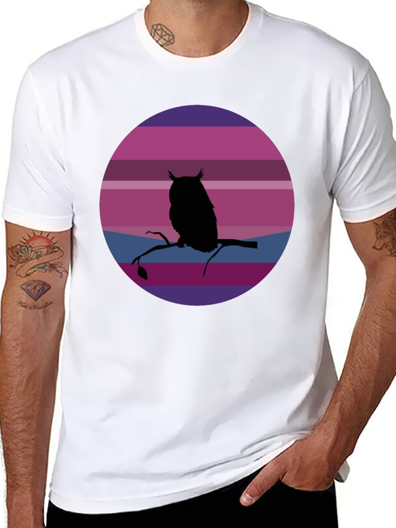 Owl Silhouette Sunset T-Shirt