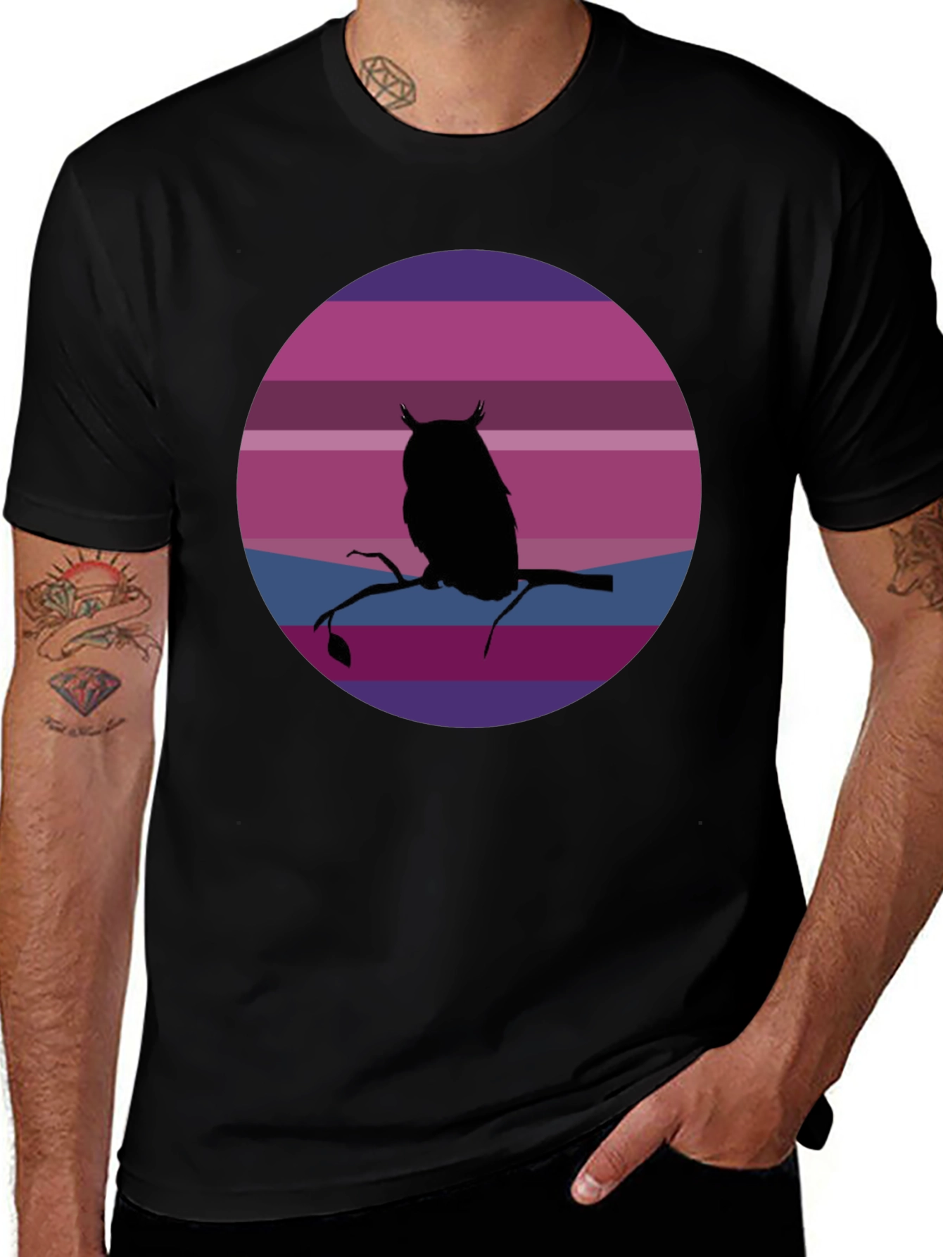 Owl Silhouette Sunset T-Shirt