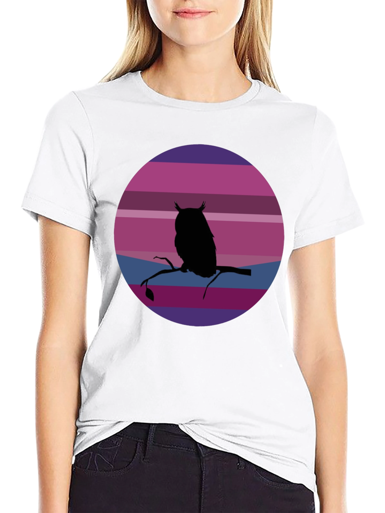Owl Silhouette Sunset T-Shirt