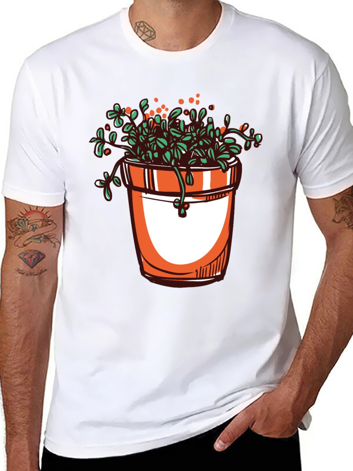 Plant Pot Graphic Tee - Stylish Unisex T-Shirt